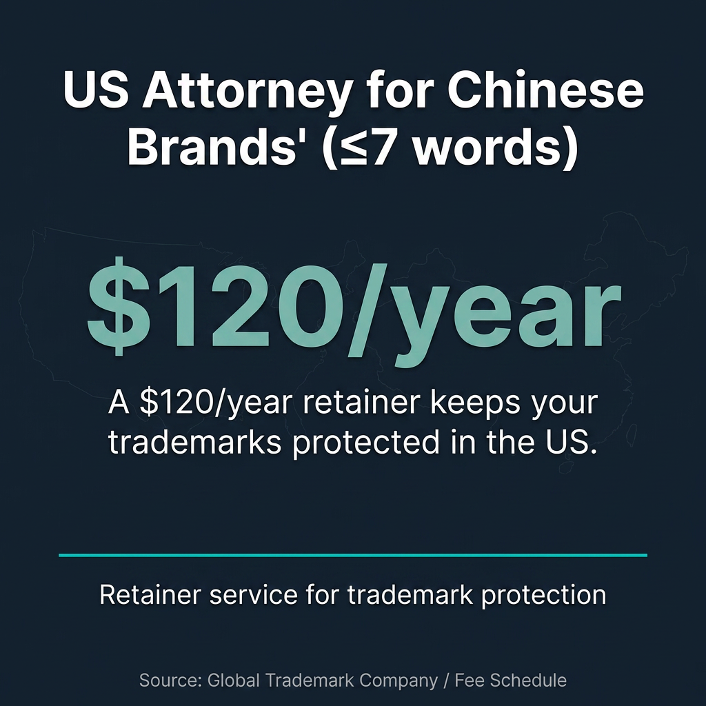 US Attorney Representation for Chinese Brands: $120/Year Retainer 2026